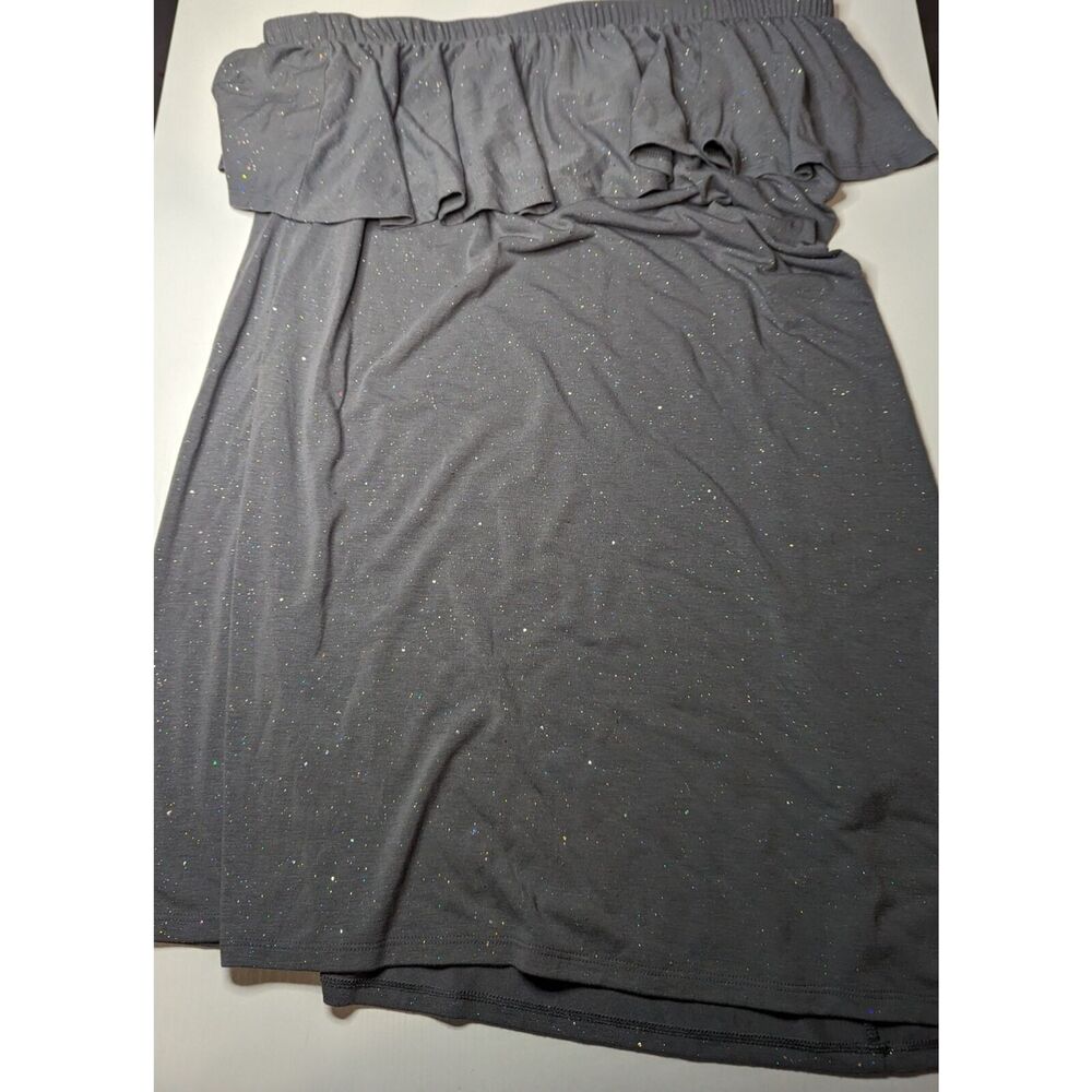 Juicy Couture Womens Grey Ruffle One Shoulder Top Size Large Glimmer